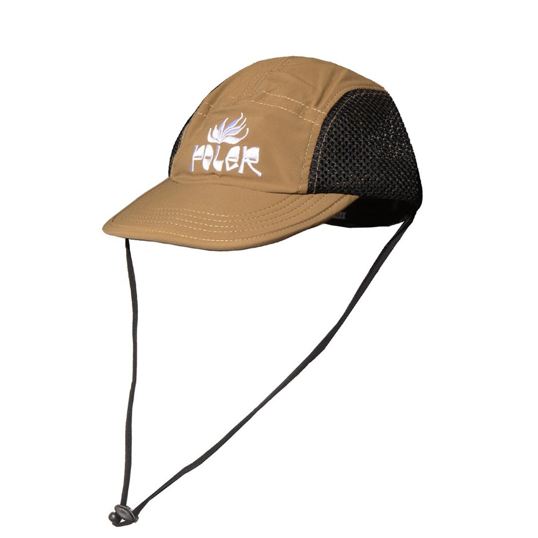 日本限定 POLER 2WAY DRAWCORD SURF CAP 防晒透气五片帽 卡其色 - 帽子 - 其他材质 卡其色