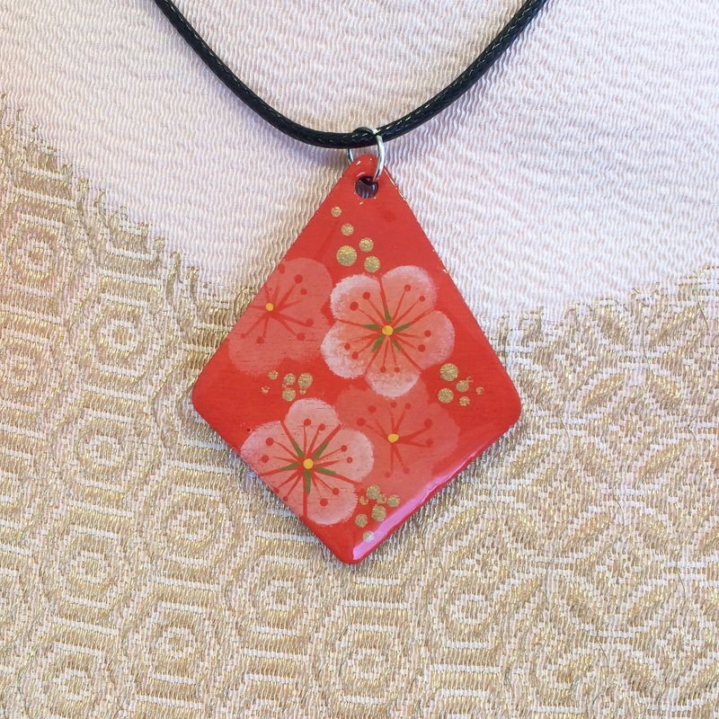 Japanese style pendant - orange - 项链 - 木头 橘色