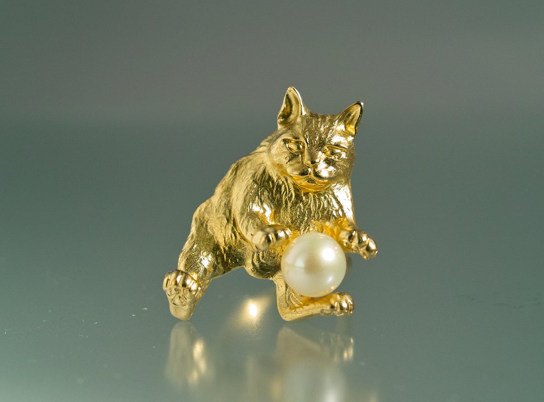 Japan Quality | Morph The Cat Ring Mr.BECK Brass x Pearl - 戒指 - 其他金属 金色