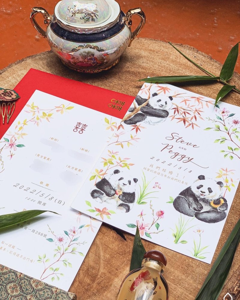 订制您的心爱动物喜帖 手绘插画设计  婚礼周边  商业logo - 卡片/明信片 - 纸 多色