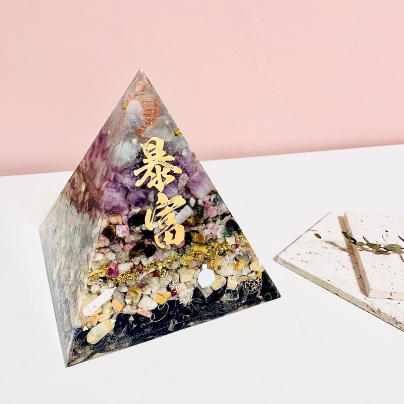 奥刚金字塔/开运招财/水晶疗愈/奥刚能量塔/母亲节礼物/送礼 - 摆饰 - 半宝石 多色