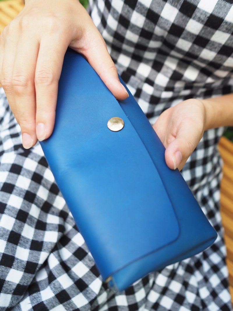 Origami style leather clutch - 其他 - 真皮 蓝色