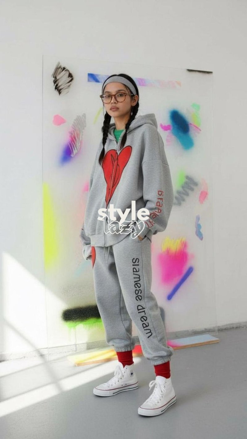 2025fw 心心灰色套装 - 其他 - 其他材质 