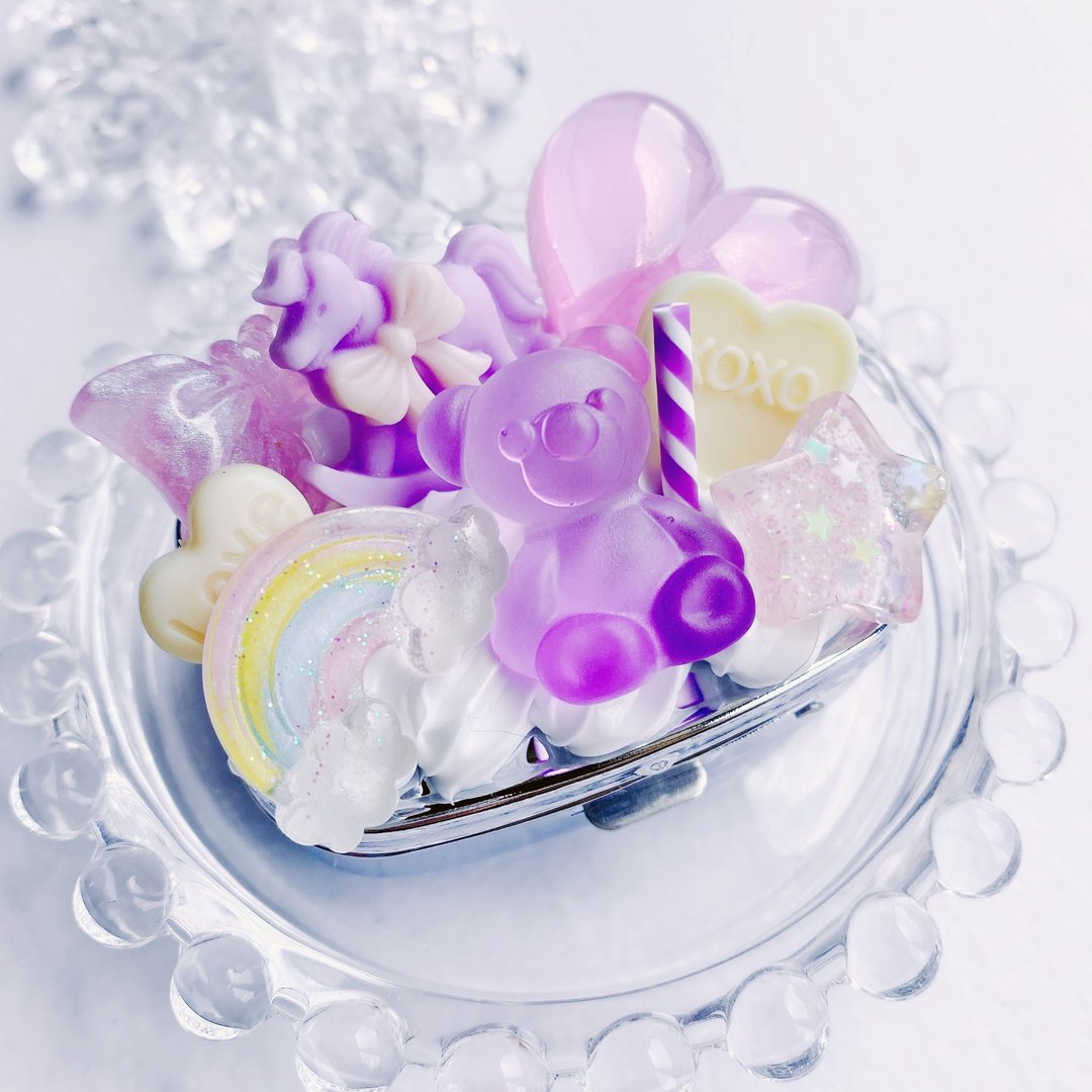 Pill case,case,chocolate,candy,fake sweets,sweetsdeco,kawaii,japan - 收纳用品 - 粘土 紫色