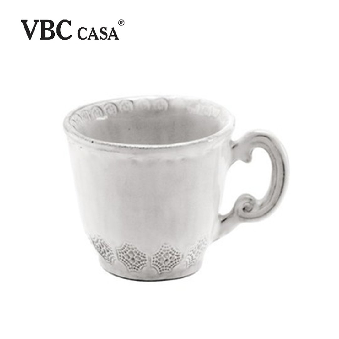 意大利VBC casa 纯白蕾丝系列250ml马克杯(8.4盎司/7.7cm) - 咖啡杯/马克杯 - 陶 白色