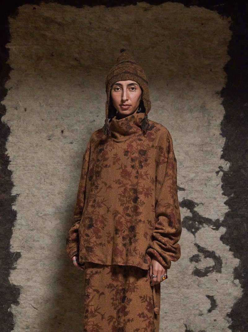 复古文青 羊毛混纺针织T恤 休闲上衣 - 女装上衣 - 其他材质 多色