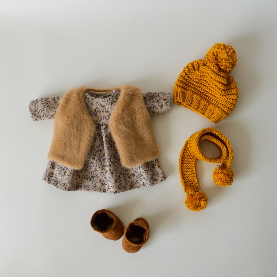 Ready to ship set of clothes for girl doll 12 inches (30cm) -waldorf doll outfit - 玩具/玩偶 - 棉 