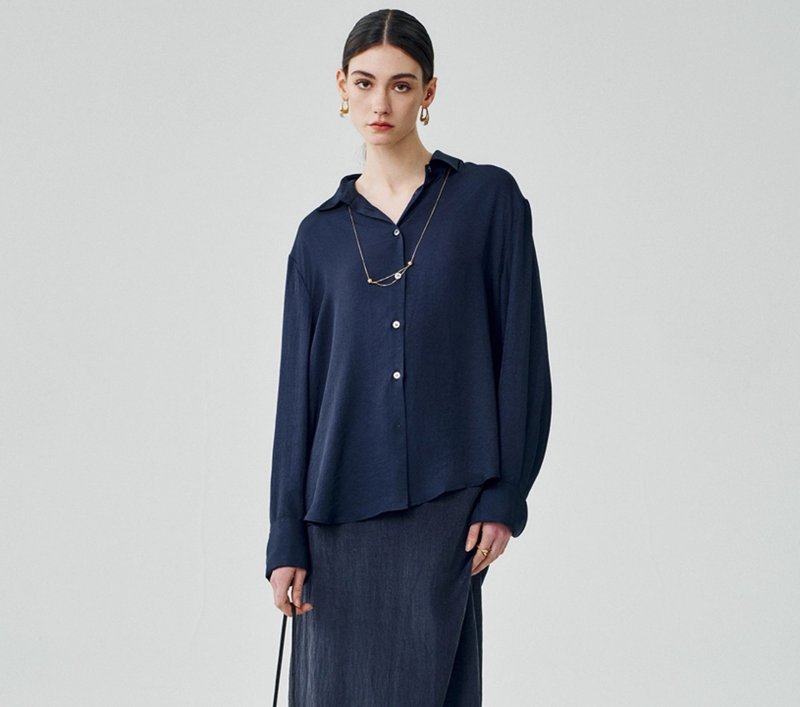 【100%醋酸】法式簡約/微皱通勤/叠穿衬衣 - 女装上衣 - 其他材质 多色