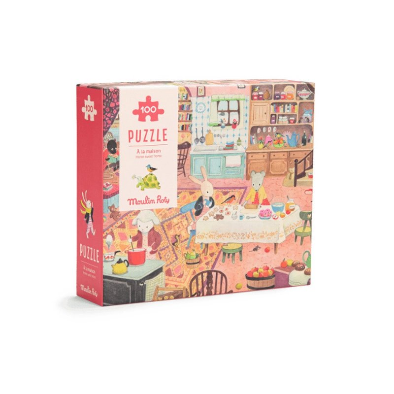 法国 Moulin Roty 欢乐家庭观察拼图(100片) - 玩具/玩偶 - 纸 多色
