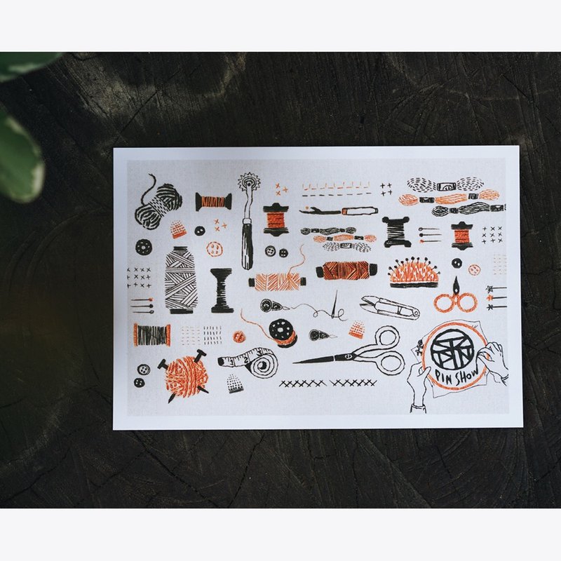 刺绣工具 手刺绣明信片 Stitch Kits Hand Embroidery Postcard - 卡片/明信片 - 纸 白色