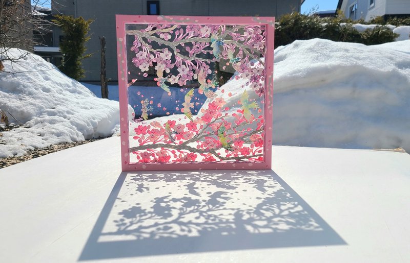 【樱花漫步 32cm】原画一件 透明艺术 剪影 蝴蝶 可爱 儿童房 - 墙贴/壁贴 - 压克力 灰色