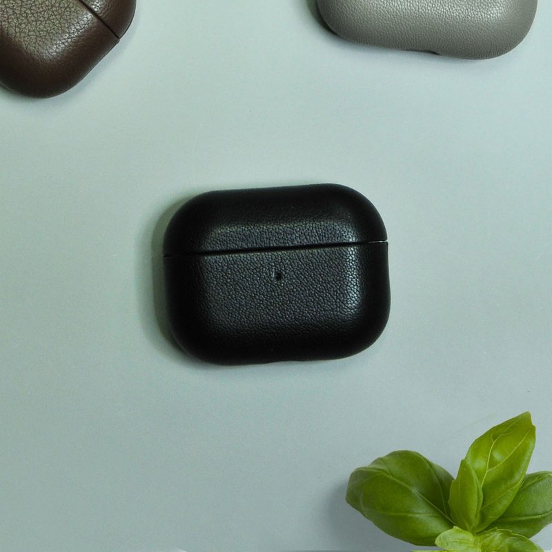 AirPods 3/4/Pro/Pro2 真皮 耳机保护壳 Black 黑色 定制化 名字 - 耳机 - 真皮 黑色