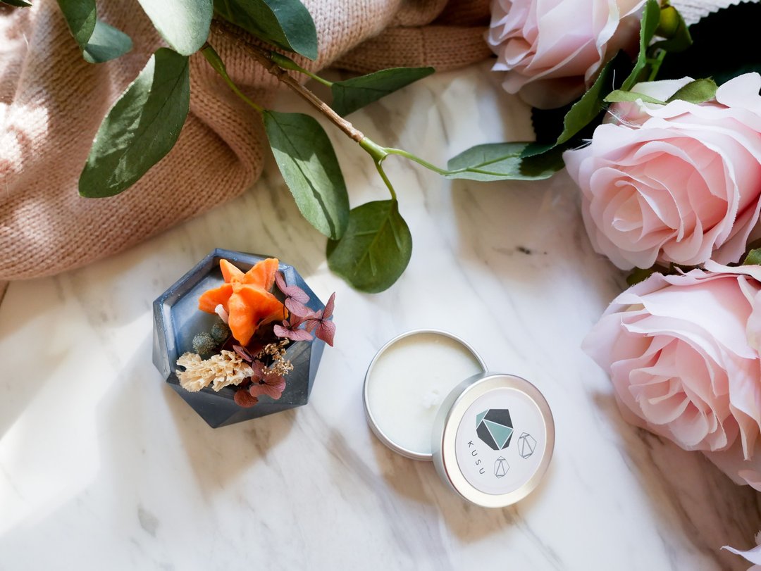 Vintage Flower Pot Candle (Orange) - 蜡烛/烛台 - 蜡 橘色