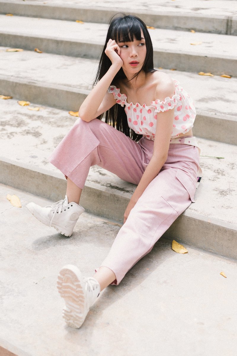 Highestjump Linen pant (Pink) - 女装长裤 - 棉．麻 粉红色