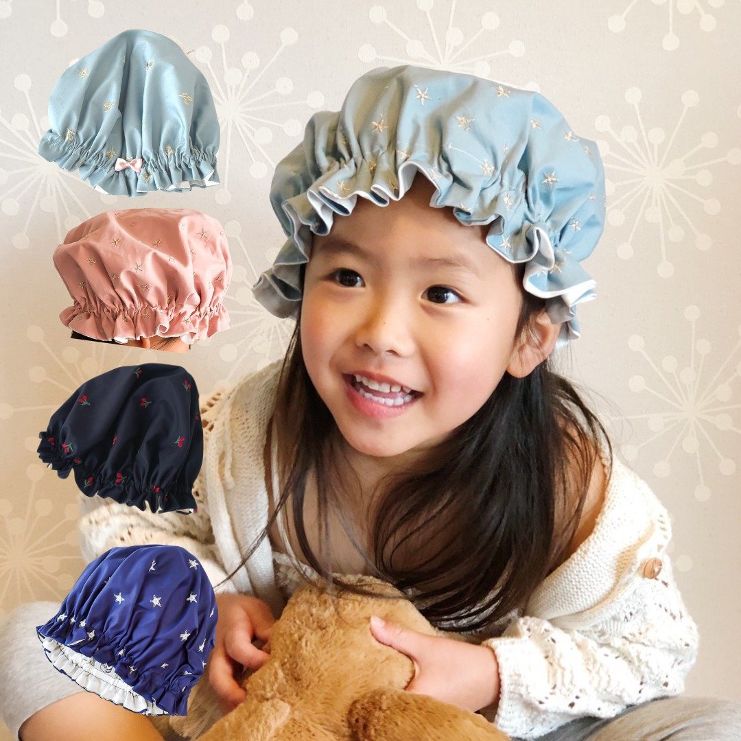 kids [2 to 7 years old] Made in Japan washable silk night cap birthday gift - 脸部按摩/清洁工具 - 丝．绢 多色