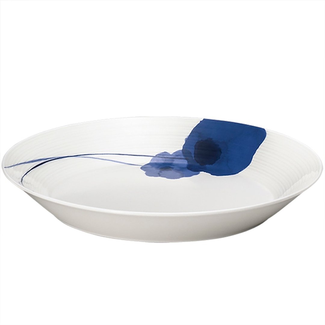 Spring Field春田咖喱面食盘25cm(海葵花-蓝) - 盘子/餐盘/盘架 - 瓷 白色