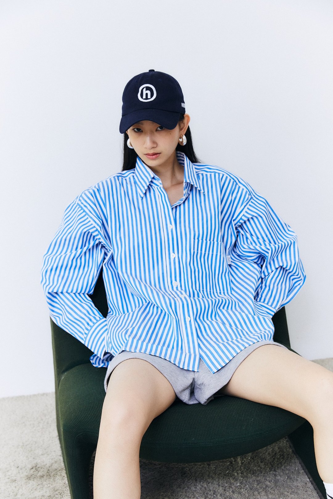 Over-Fit Shirt - 女装衬衫 - 棉．麻 蓝色