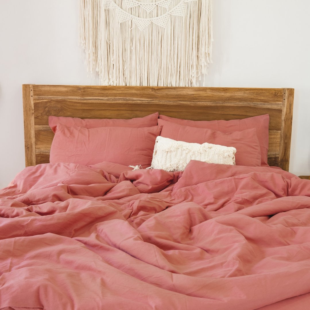 Rust pink linen duvet cover / Softened linen / Comforter cover / Quilt cover - 寝具 - 亚麻 粉红色