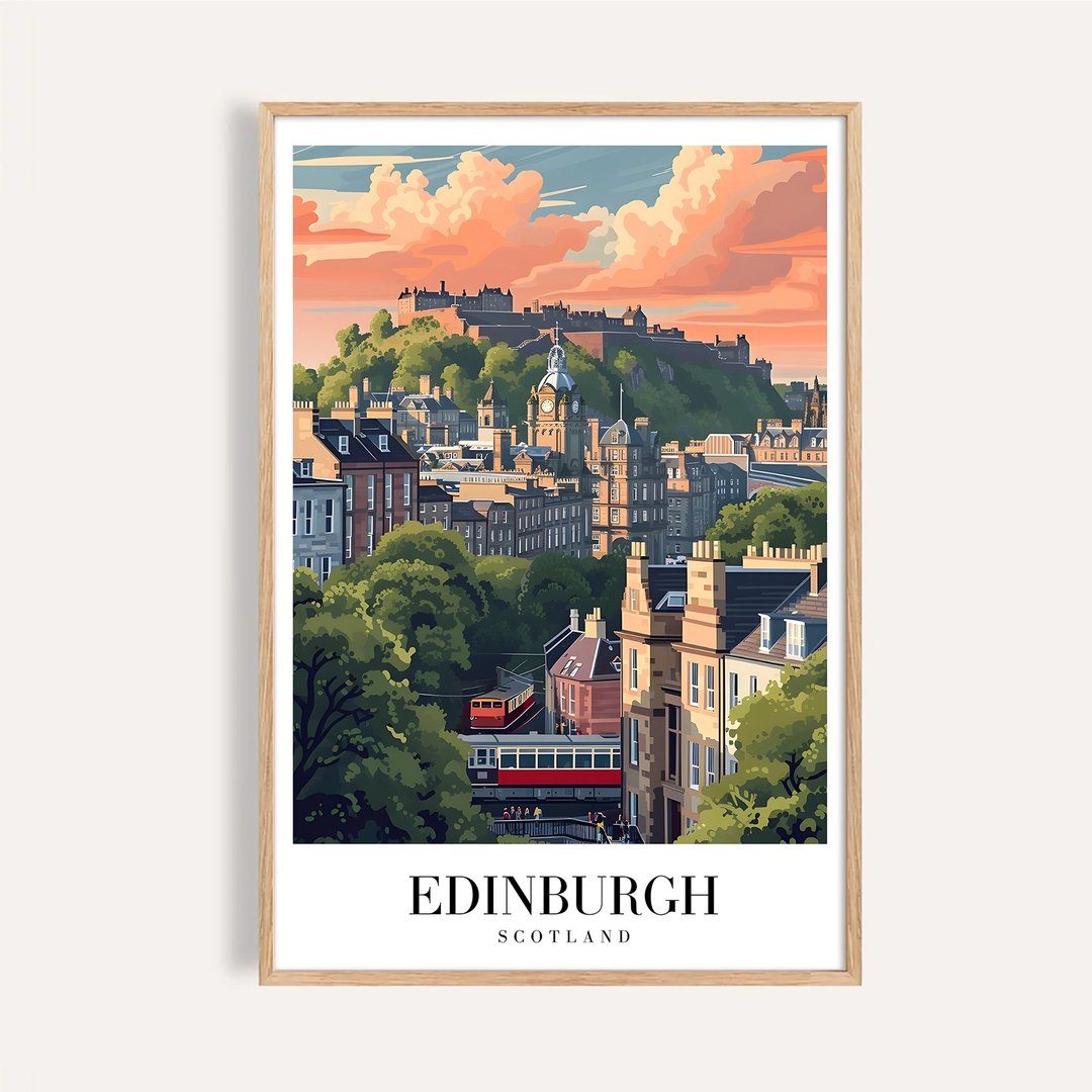 爱丁堡 暮色古城 Edinburgh / 城市景观插画海报 挂画 - 海报/装饰画/版画 - 纸 