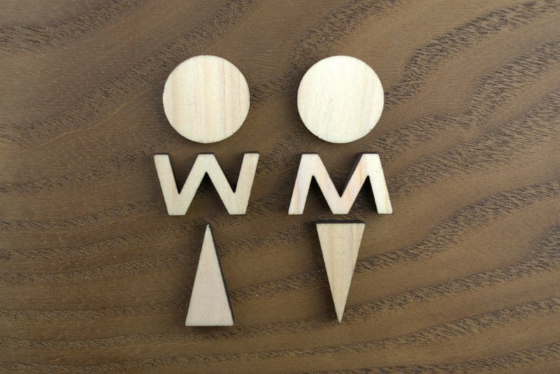 Toilet sign TOILET (S) - 墙贴/壁贴 - 木头 咖啡色