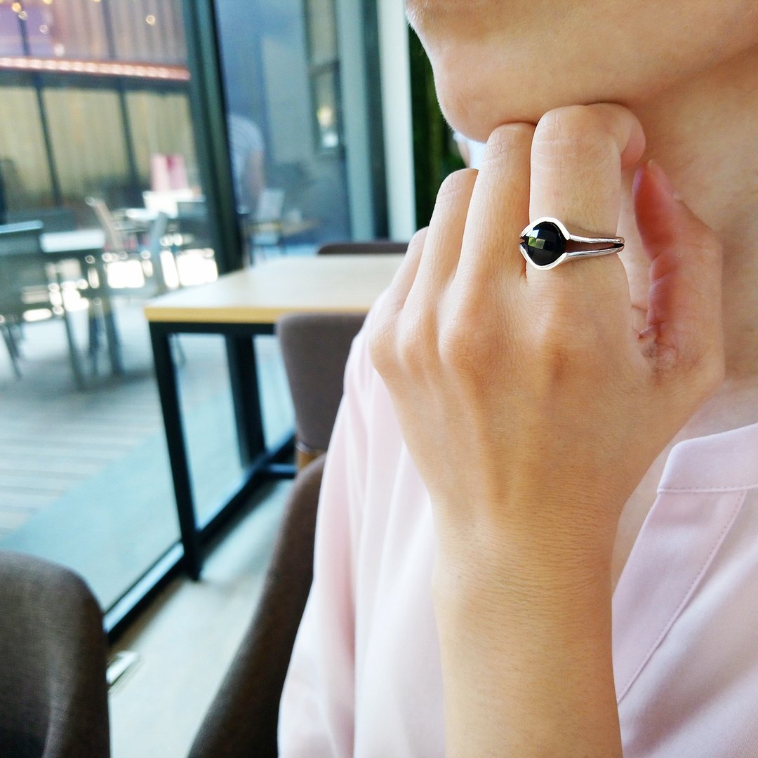 dot b ring_点b戒指 | 个性商品 925银 限量 设计师手作 - 戒指 - 银 银色