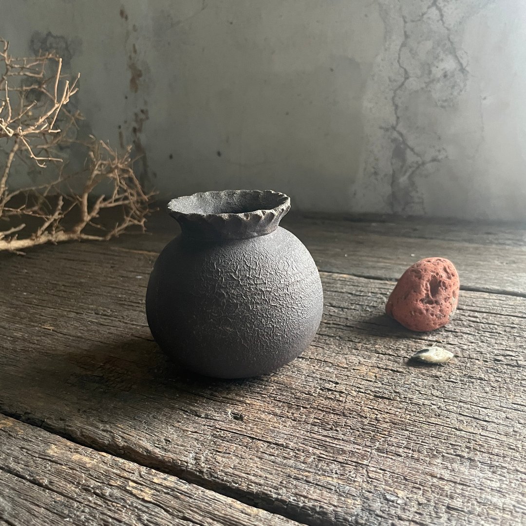 柴烧花器 - 花瓶/陶器 - 陶 咖啡色