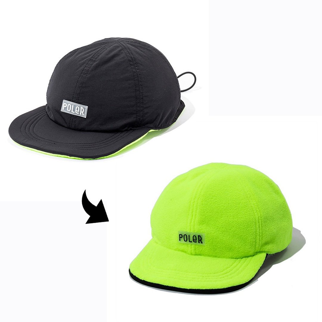日本限定 POLER REVERSIBLE FLEECE CAP 六片帽 双面帽 黑. 黄色 - 帽子 - 其他材质 黑色