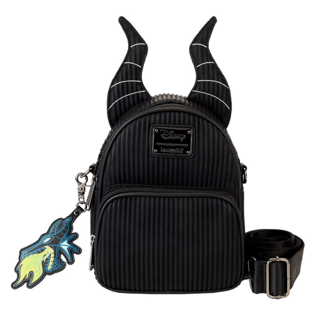 LOUNGEFLY-迪士尼 黑魔女限定两用迷你后背包 - 后背包/双肩包 - 人造皮革 黑色