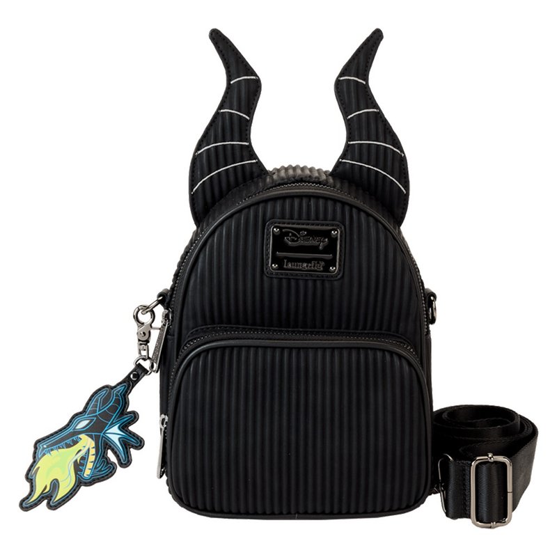 LOUNGEFLY-迪士尼 黑魔女限定两用迷你后背包 - 后背包/双肩包 - 人造皮革 黑色