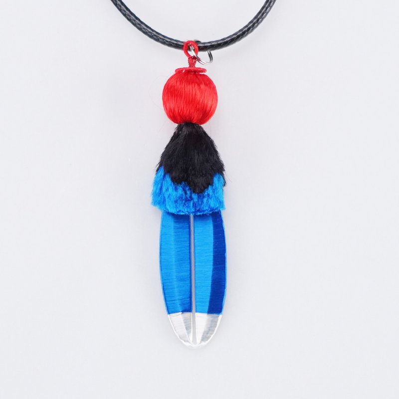 春仔花台湾蓝鹊羽翼项链│创新融入生活│圣诞礼物 - 项链 - 绣线 多色