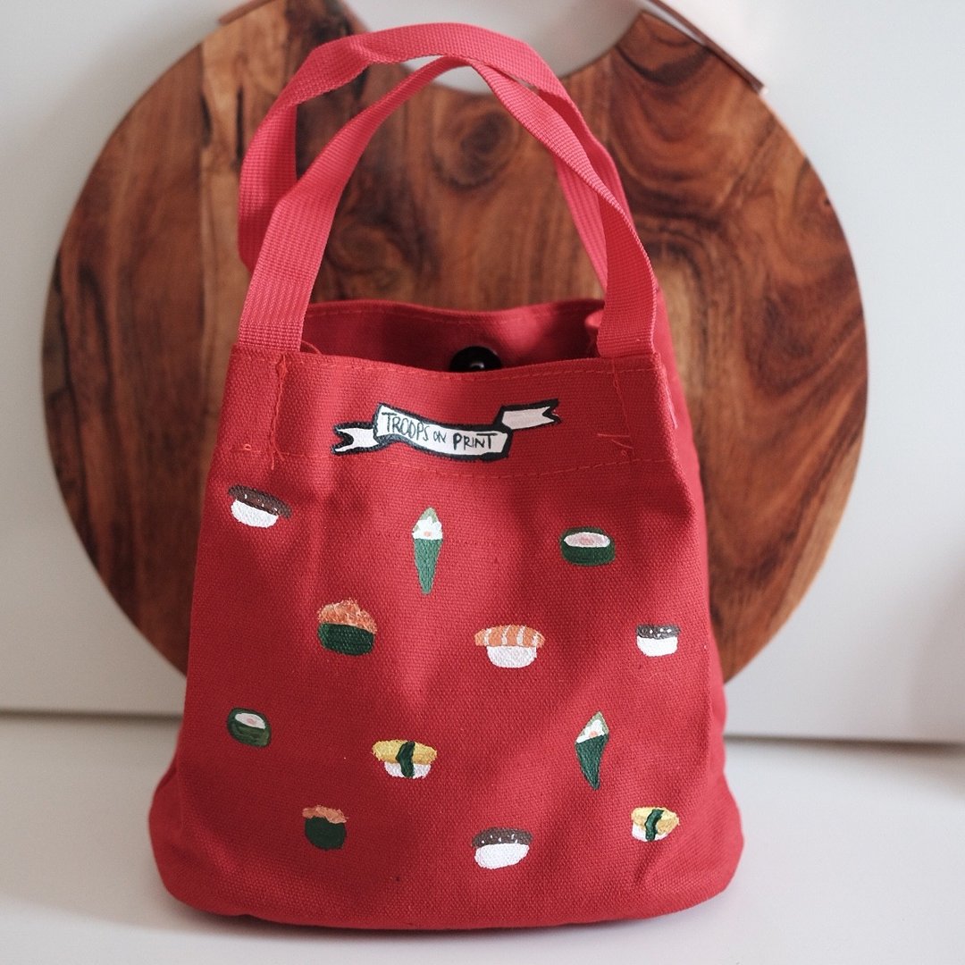 Goodie Bag-Sushi Mini Lunch Bag Bundle - 化妆包/杂物包 - 其他材质 红色