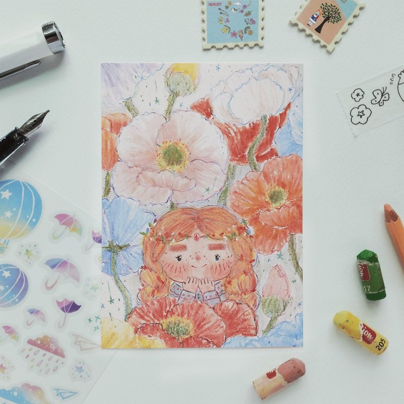 【插画明信片】宁静美好 - 卡片/明信片 - 纸 粉红色