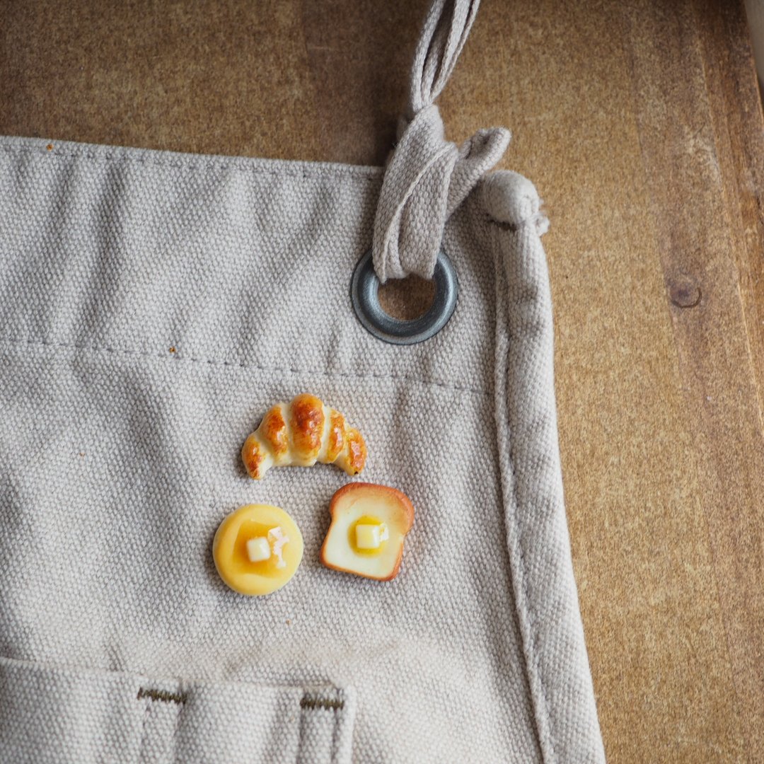Assortment of 3 types of bread Earrings / Earrings / Pin batch / Brooch Selectab - 耳环/耳夹 - 粘土 咖啡色