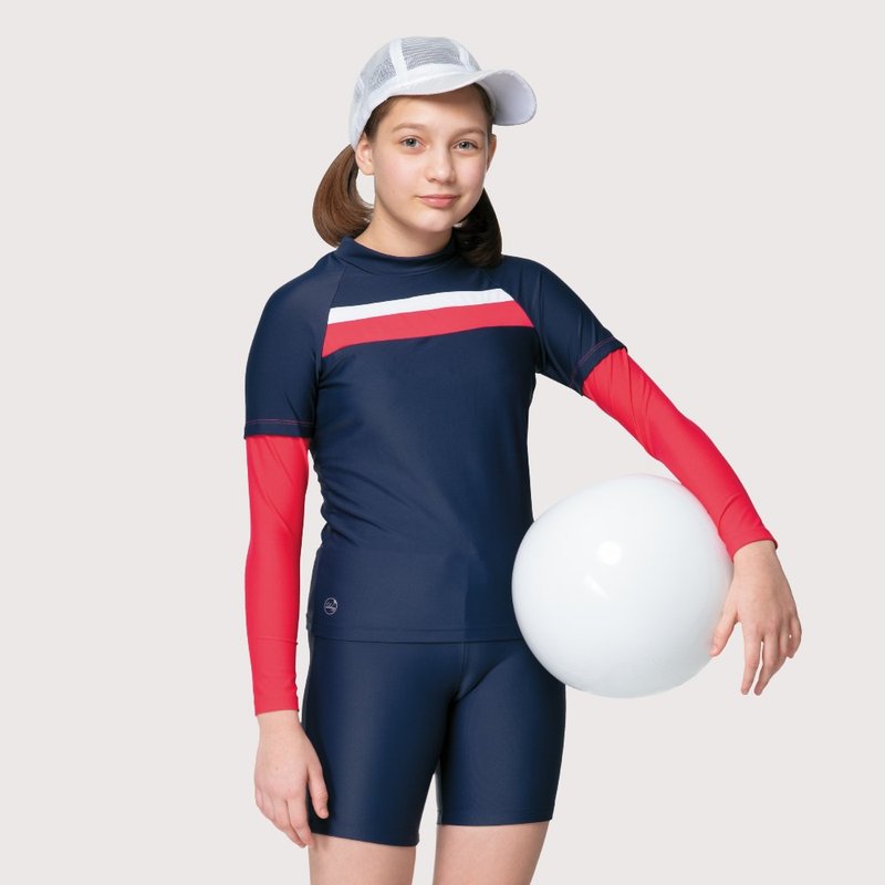 MIT 大童两件式泳装 男女童适穿 - 泳衣/游泳用品 - 尼龙 蓝色