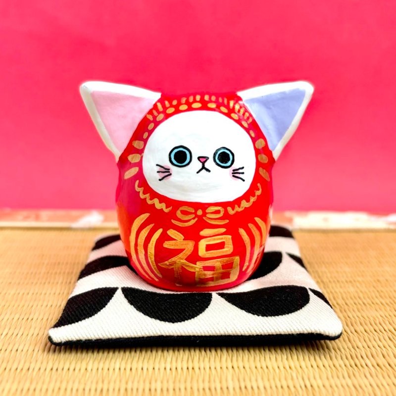 猫猫达摩【大】开运招福 - 摆饰 - 粘土 红色
