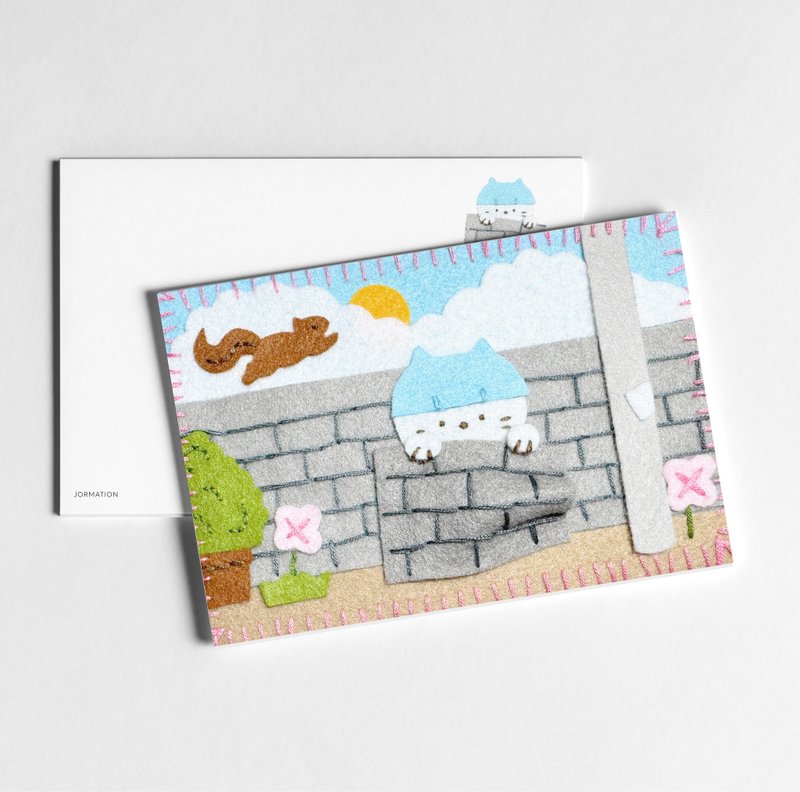 隐形猫毛毡艺术版画明信片 - 卡片/明信片 - 纸 