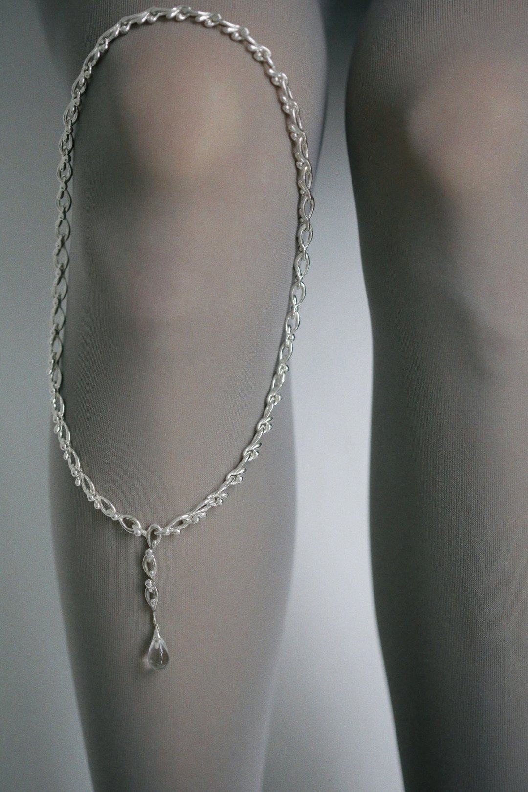 droplet Necklace 雨珠项链 - 项链 - 纯银 透明