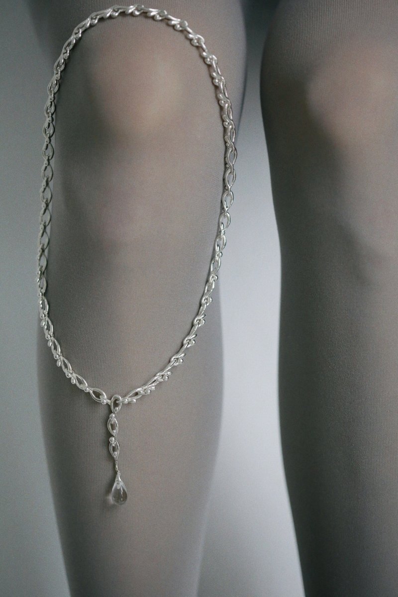droplet Necklace 雨珠项链 - 项链 - 纯银 透明