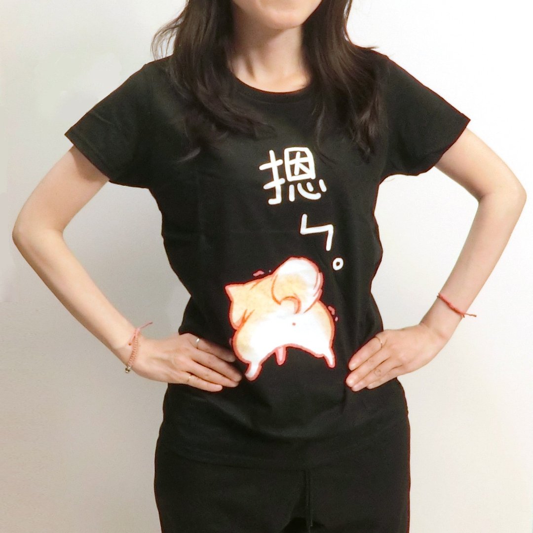 摁ㄣT恤-黑、白 - 女装 T 恤 - 棉 