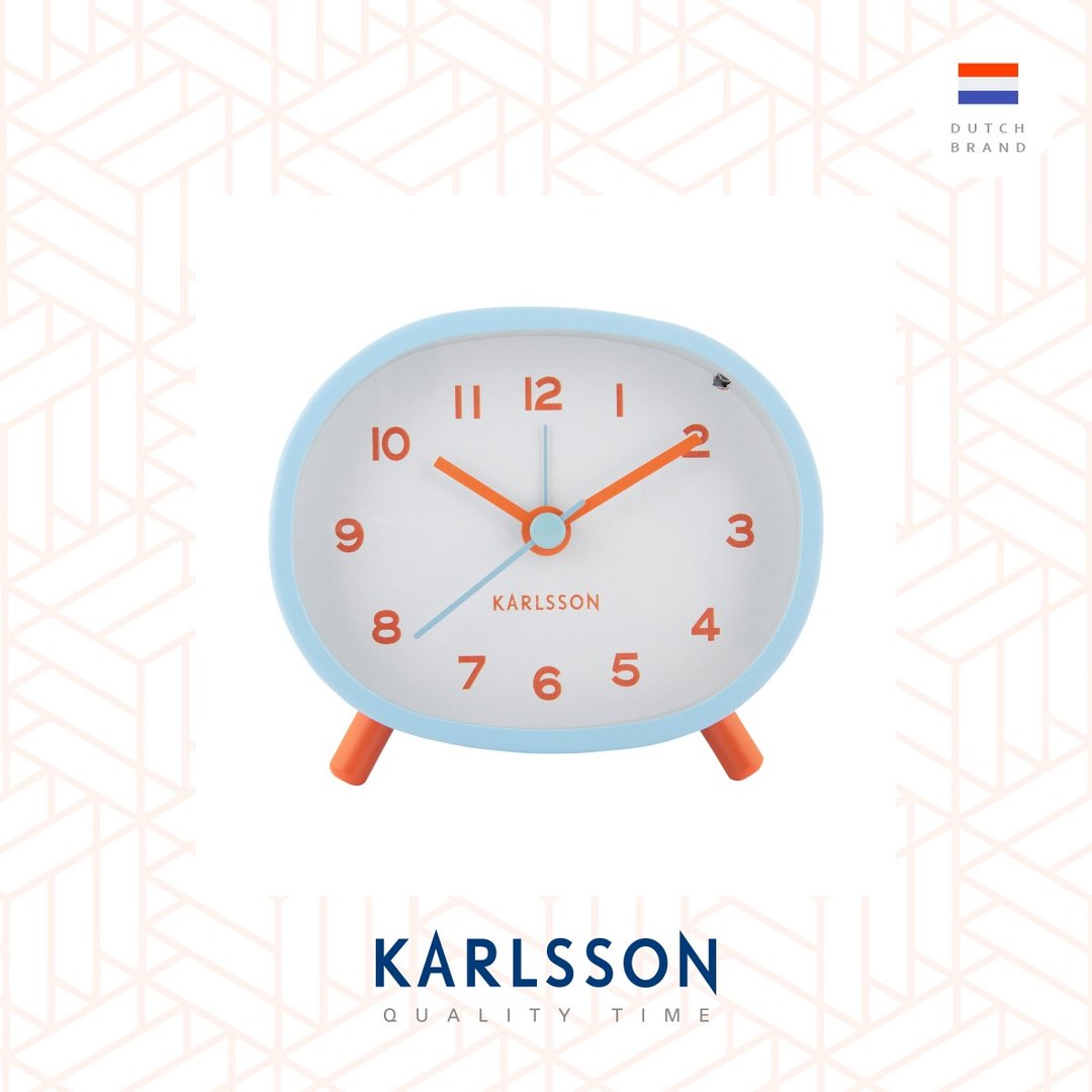荷兰Karlsson, Alarm clock Cheeky oval soft blue 带小夜灯 - 时钟/闹钟 - 其他金属 蓝色