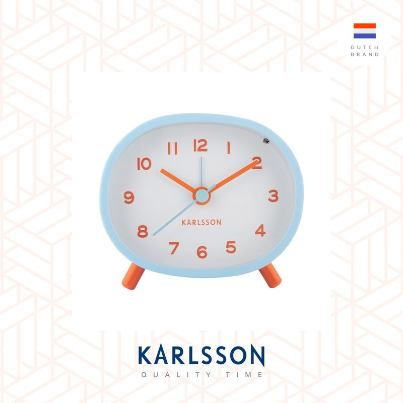 荷兰Karlsson, Alarm clock Cheeky oval soft blue 带小夜灯 - 时钟/闹钟 - 其他金属 蓝色