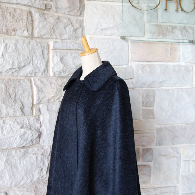 优雅 披肩 斗篷 带有光泽与波浪般毛感的灰黑色 羊毛 安哥拉布料 - 女装西装外套/风衣 - 羊毛 黑色