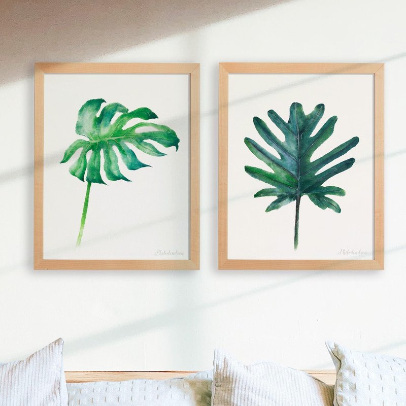 植物的静默 卧房餐厅挂画 植物水彩复制画 热带植物叶子装饰画 - 海报/装饰画/版画 - 纸 多色