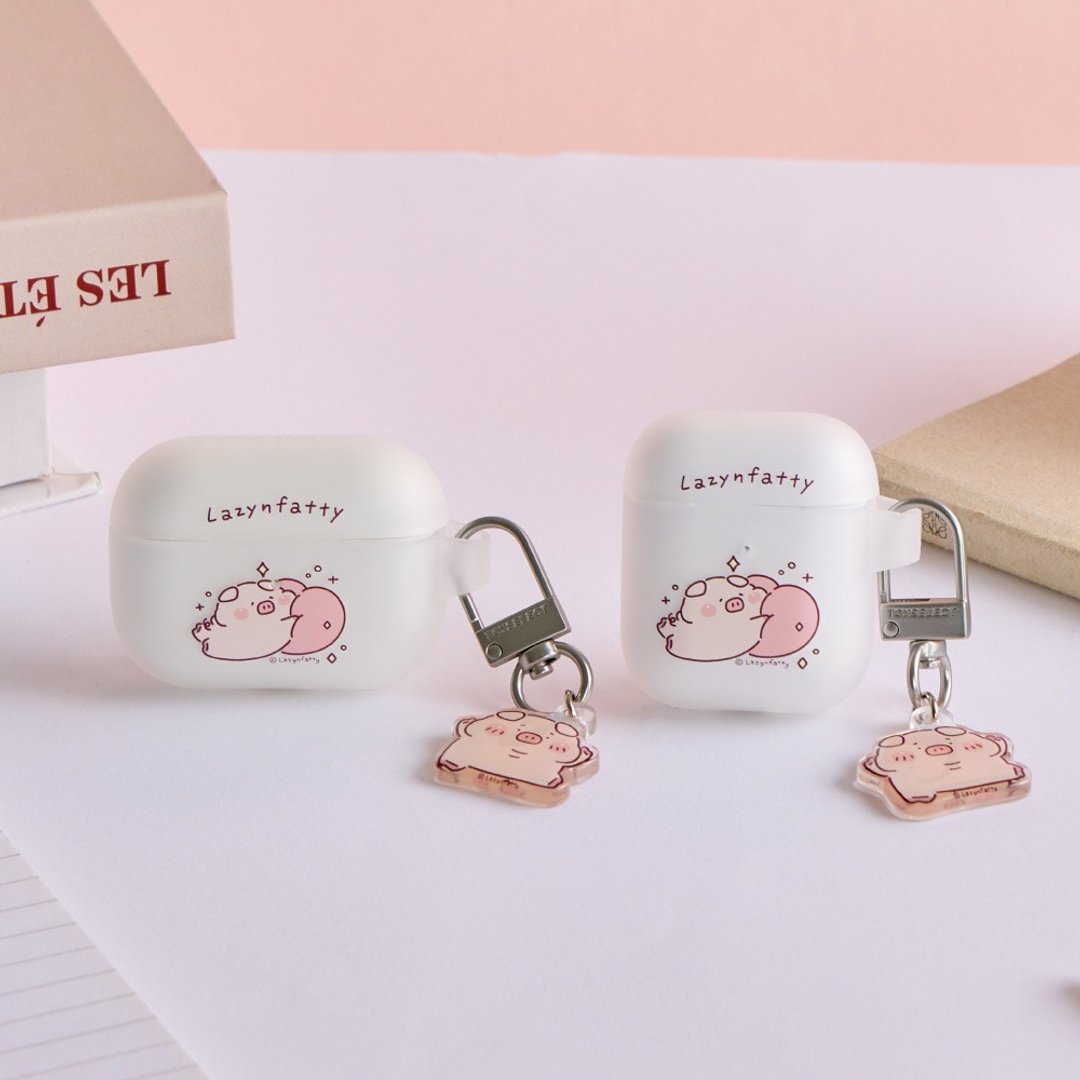 胖才可爱飞扑爱心强悍防摔 AirPods 保护套 (附吊饰) - 耳机收纳 - 塑料 多色