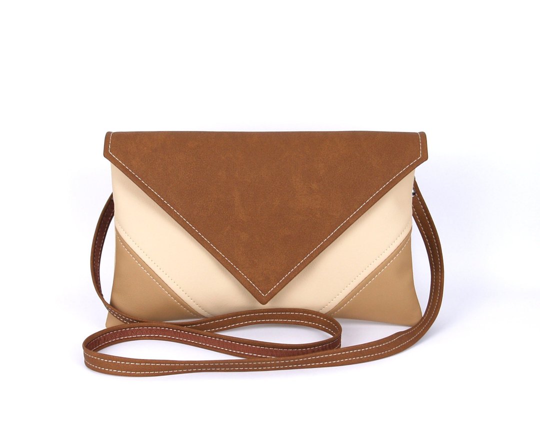 Small Cross Body Purse Faux Leather Crossbody Bag Vegan Leather Bag For Women - 手提包/手提袋 - 人造皮革 咖啡色