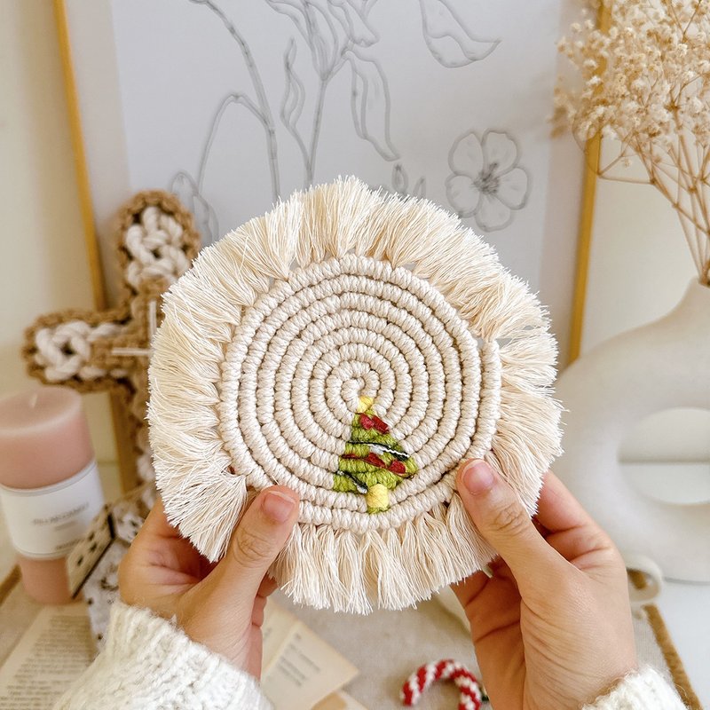 圣诞树杯垫材料包DIY影片教学 - 摆饰 - 棉．麻 绿色