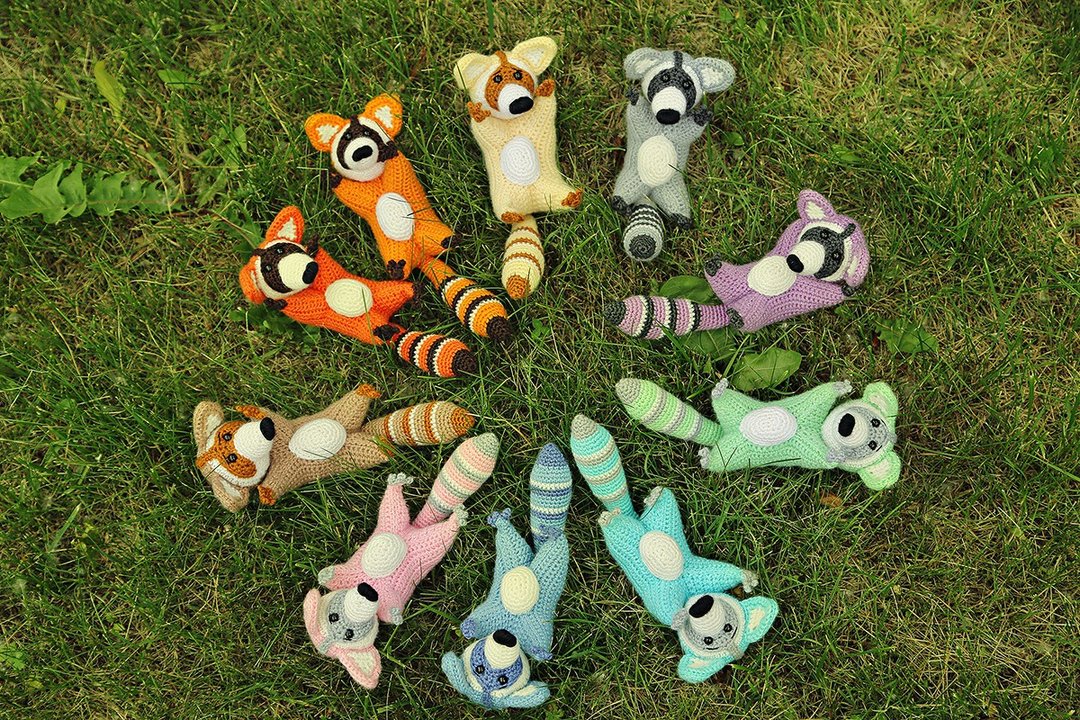 Crochet raccoon, Crochet raccoon Stuffed toy, raccoon toy, knitted raccoon - 玩具/玩偶 - 羊毛 