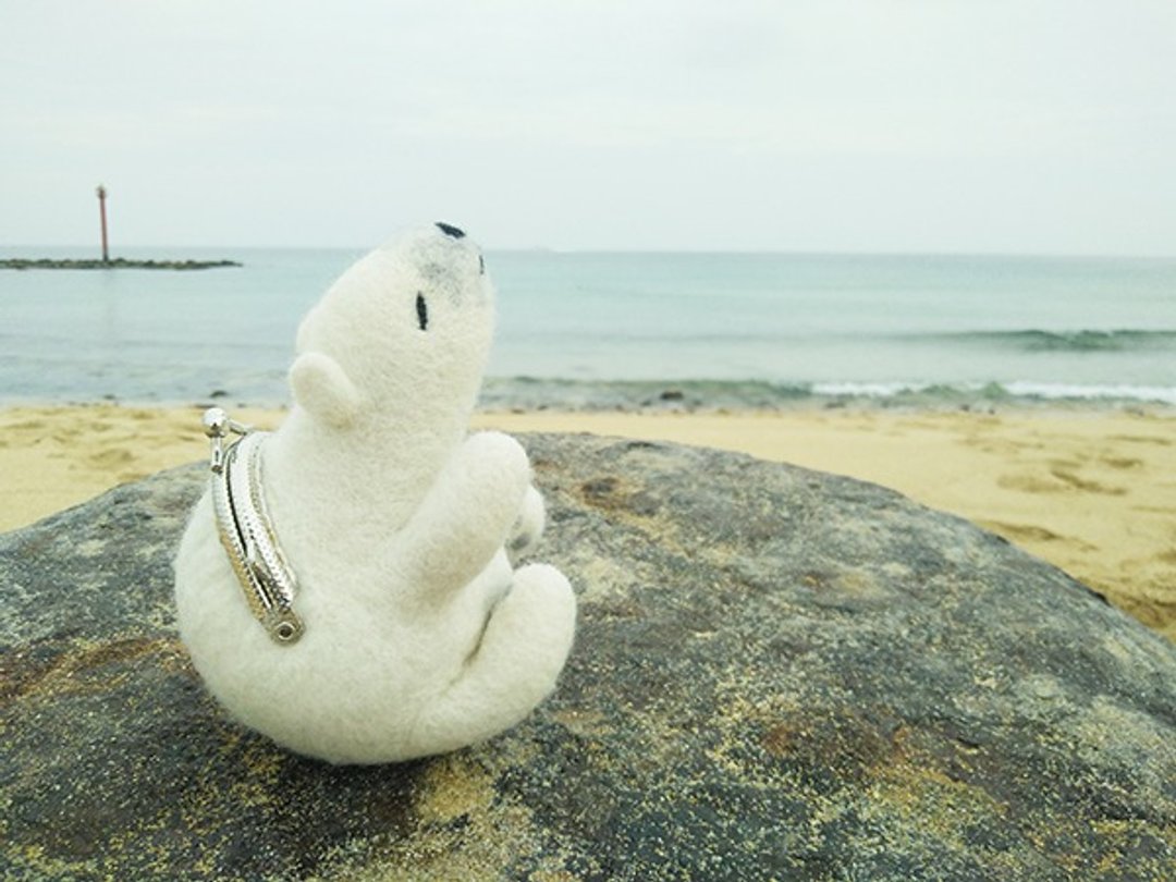 羊毛毡 动物口金 海洋系列-北极熊 台湾制造 限量手工 - 其他 - 羊毛 白色