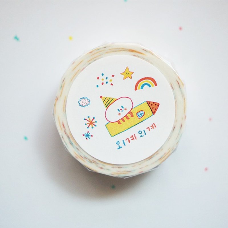 Cute alien masking tape - 纸胶带 - 纸 黄色