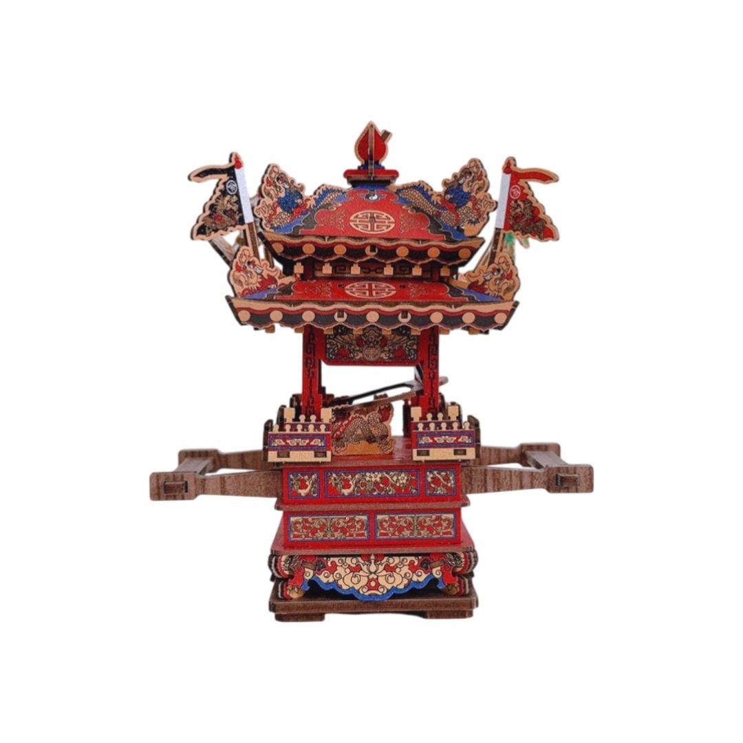DIY 材料包 - 庙宇系列 - 东港式神轿 木头 宫庙 轿子模型 模型 礼物 - 木工/竹艺/纸艺 - 木头 红色